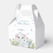 Mama Baby Elephant Greenery Baby shower Bedankdoosjes (Voorkant Zijde)