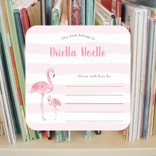 Mama + Baby Flamingo boekenplaat sticker