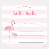 Mama + Baby Flamingo boekenplaat sticker (Voorkant)