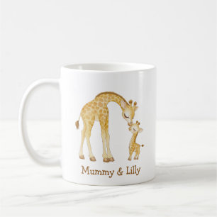 Mama & Baby Giraffe – Gepersonaliseerde familie Koffiemok