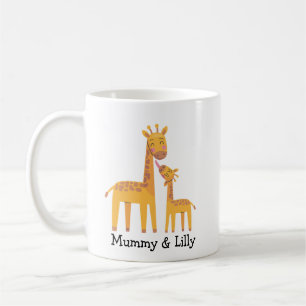 Mama & Baby Giraffe – Gepersonaliseerde familie Koffiemok