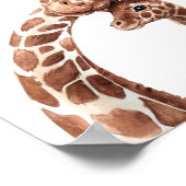 Mama & Baby Giraffe, Waterverf Poster (Hoek)