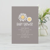 Mama Baby glimlachend Daisies Amethyst Baby shower Kaart (Staand voorkant)