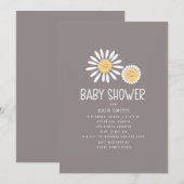 Mama Baby glimlachend Daisies Amethyst Baby shower Kaart (Voorkant / Achterkant)