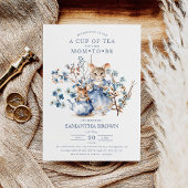 Mama & Baby Mouse Blauwe Wildbloemen Baby shower Kaart