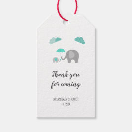 Mama Baby Olifant met Wolken Baby shower Favor Cadeaulabel