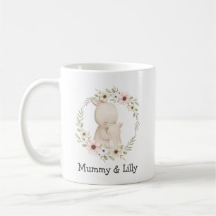 Mama & Baby Rabbit – Gepersonaliseerde familie Koffiemok