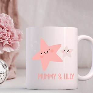 Mama & Baby Schattigee sterren, Aangepaste matchin Koffiemok