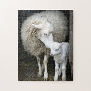 Mama & Baby Sheep Legpuzzel