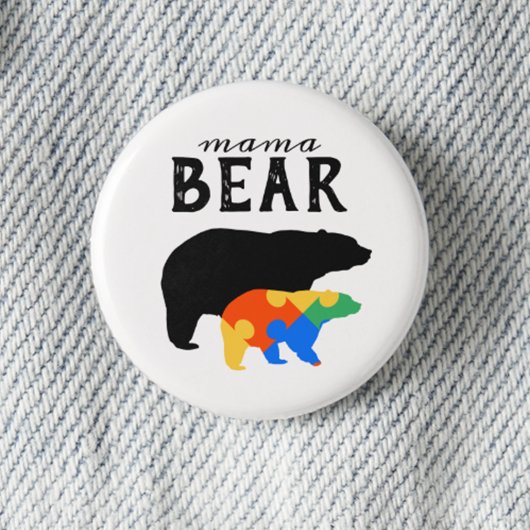 Mama Babybeer Autisme Bewustzijn Ronde Button 3,2 Cm