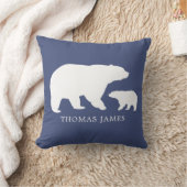 Mama Babybeer Blauw Kussen (Deken)