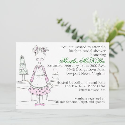 Mama Bakes - Kitchen Bridal Shower - Uitnodiging (Staand voorkant)