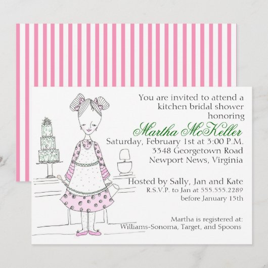 Mama Bakes - Kitchen Bridal Shower - Uitnodiging (Voorkant / Achterkant)