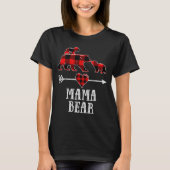 Mama Bear 2 Cubs Shirt, Christmas Mama Bear Plaid T-shirt (Voorkant)