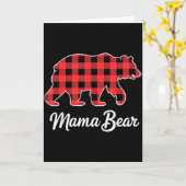 Mama Bear Christmas Red Buffalo Plaid Family Match Kaart (Gele Bloem)