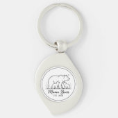 Mama Bear EST 2025 Circle Logo Line Art Sleutelhanger (Voorkant)