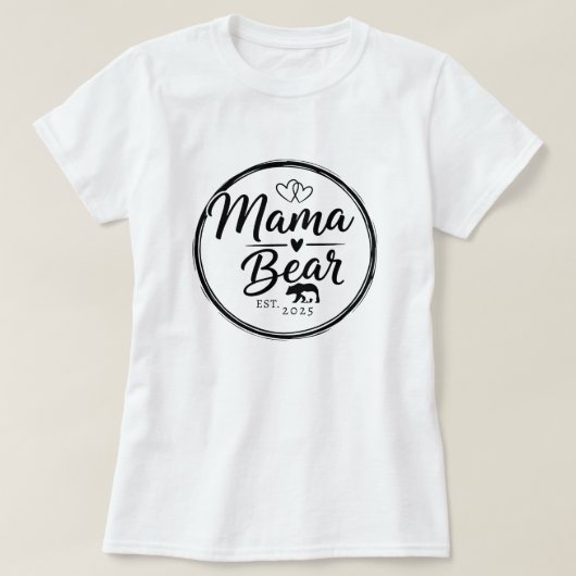 Mama Bear Est 20XX Wild Heart Line Art T-shirt (Design voorkant)
