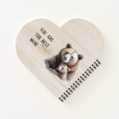 Mama Bear Heart-Shaped Personalized Notebook Notitieboek (Achterkant)