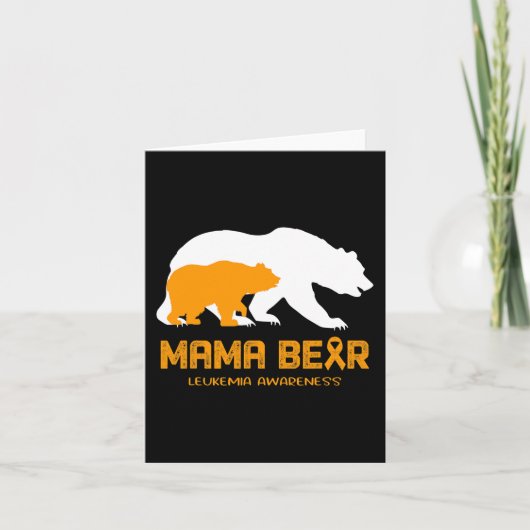 Mama Bear LEUKEMIA Awareness For Women Men Kaart (Voorkant)