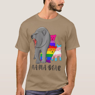 Mama Bear Lgbt Gayrans Pride Support Lgbtq Parade  T-shirt