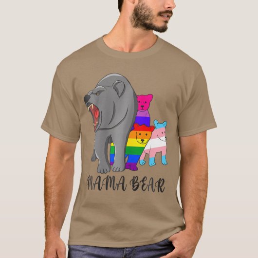 Mama Bear Lgbt Gayrans Pride Support Lgbtq Parade  T-shirt (Voorkant)