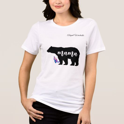 Mama Bear personalize with Name Tri-Blend Shirt (Voorkant)