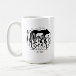 Mama Bear Protector Black & White Script Mama Bear Koffiemok
