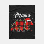 Mama Bear Shirt, Red Buffalo Plaid Mom Bear Pajama Fleece Deken (Voorkant)