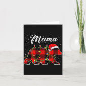 Mama Bear Shirt, Red Buffalo Plaid Mom Bear Pajama Kaart (Voorkant)