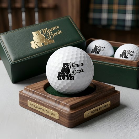 Mama Bear with Cubs Cute Family Bear Golfballen