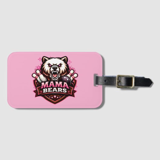Mama Bears Bowling Team Logo Bagagelabel (Voorkant (horizontaal))