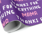 Mama Bedankt voor alles Moederdag Paars Cadeaupapier (Rol Hoek)