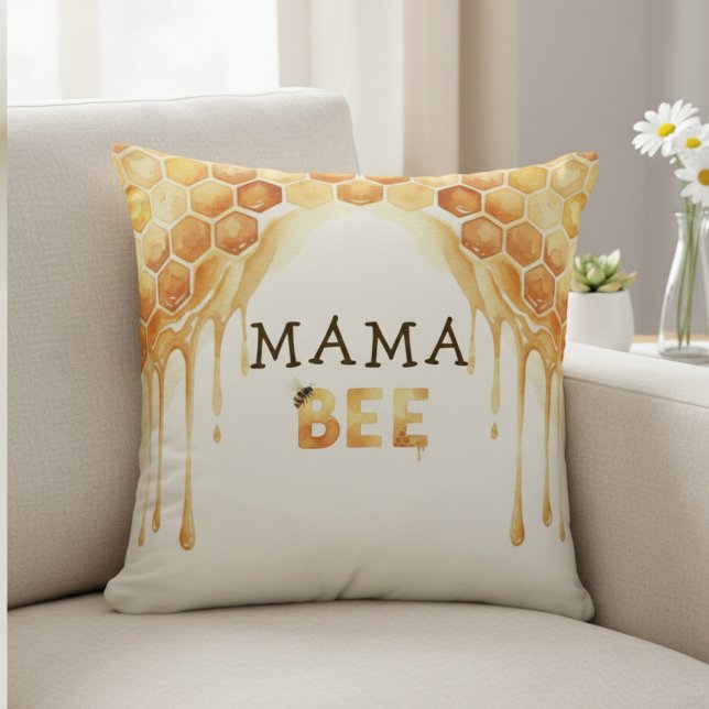 Mama Bee Honingraat Honing Drip Baby Shower Kussen (Mama Bee Honeycomb Honey Drip Baby Shower Throw Pillow
)