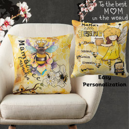 Mama Bee-Mama's Little Blessing-Children's Name Kussen