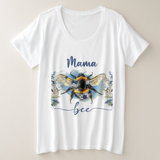 "Mama Bee" Vrouwen Plus-Size T-Shirt (Design voorkant)