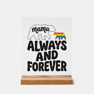 Mama Beer Altijd En Voor Altijd Vintage Regenboog Acryl Bord