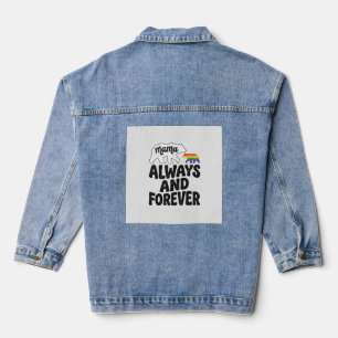 Mama Beer Altijd En Voor Altijd Vintage Regenboog  Denim Jacket
