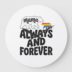 Mama Beer Altijd En Voor Altijd Vintage Regenboog Grote Klok