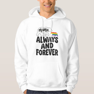 Mama Beer Altijd En Voor Altijd Vintage Regenboog Hoodie