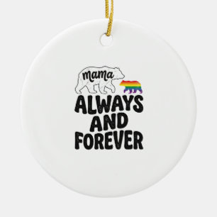Mama Beer Altijd En Voor Altijd Vintage Regenboog  Keramisch Ornament