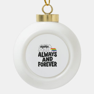 Mama Beer Altijd En Voor Altijd Vintage Regenboog  Keramische Bal Ornament