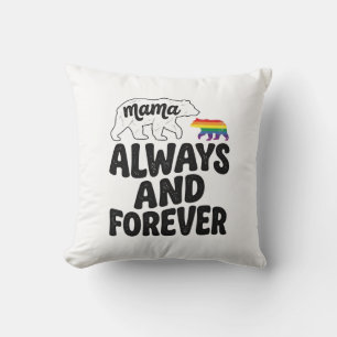 Mama Beer Altijd En Voor Altijd Vintage Regenboog  Kussen