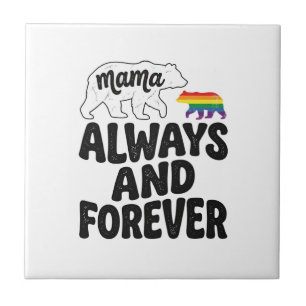 Mama Beer Altijd En Voor Altijd Vintage Regenboog  Tegeltje