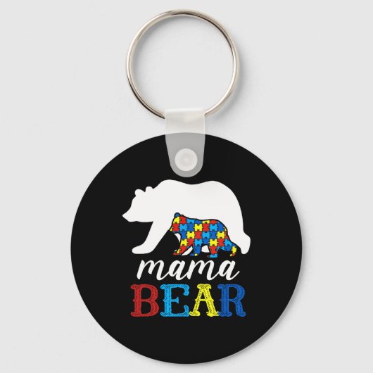 Mama Beer Autisme Bewustzijn Puzzel Mam Gift Sleutelhanger (Voorkant)
