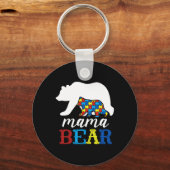 Mama Beer Autisme Bewustzijn Puzzel Mam Gift Sleutelhanger (Voorkant)