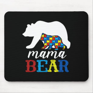 Mama Beer Autisme Bewustzijn Puzzel Moeder Cadeau  Muismat