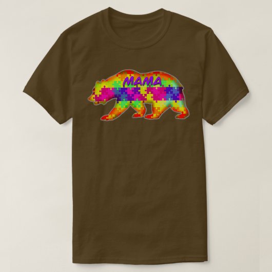 Mama beer autisme puzzle t-shirt (Design voorkant)