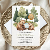 Mama beer avontuur wacht op baby shower uitnodigin kaart