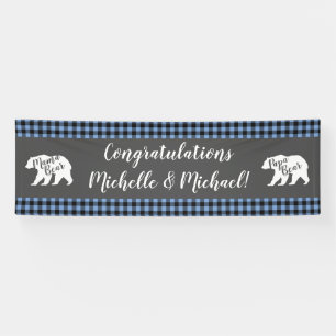 Mama Beer Baby shower Woodland Lodge Boy Blue Spandoek