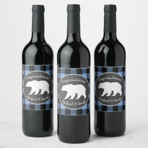 Mama Beer Baby shower Woodland Lodge Boy Blue Wijn Etiket